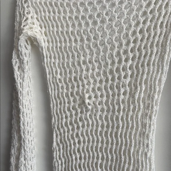 ViX Paula Hermanny Size Small Belle Crochet Knit Long Sleeve Cover-Up Women Swim - Picture 8 of 16